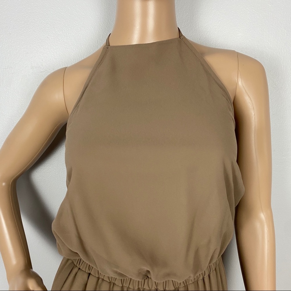 SHOW ME YOUR MUMU BROWN CHIFFON HALTER MAXI DRESS - Picture 3 of 6